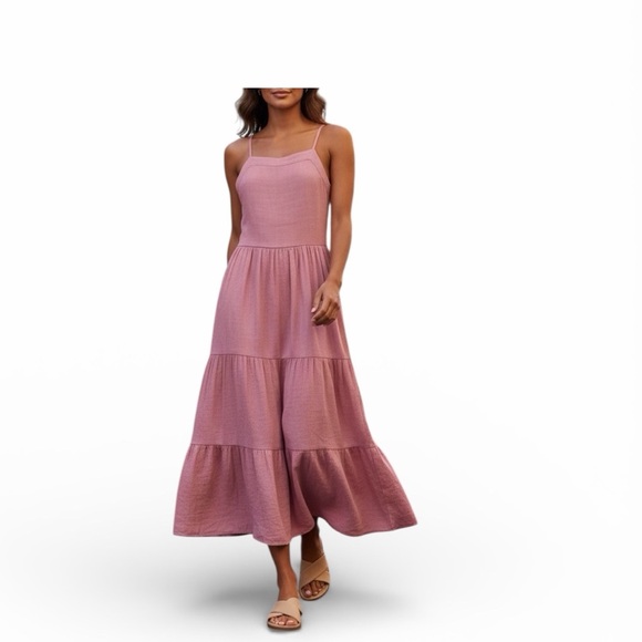 Splendid Dresses & Skirts - Splendid Womens Myla Linen Blend
Tiered Midi Dress